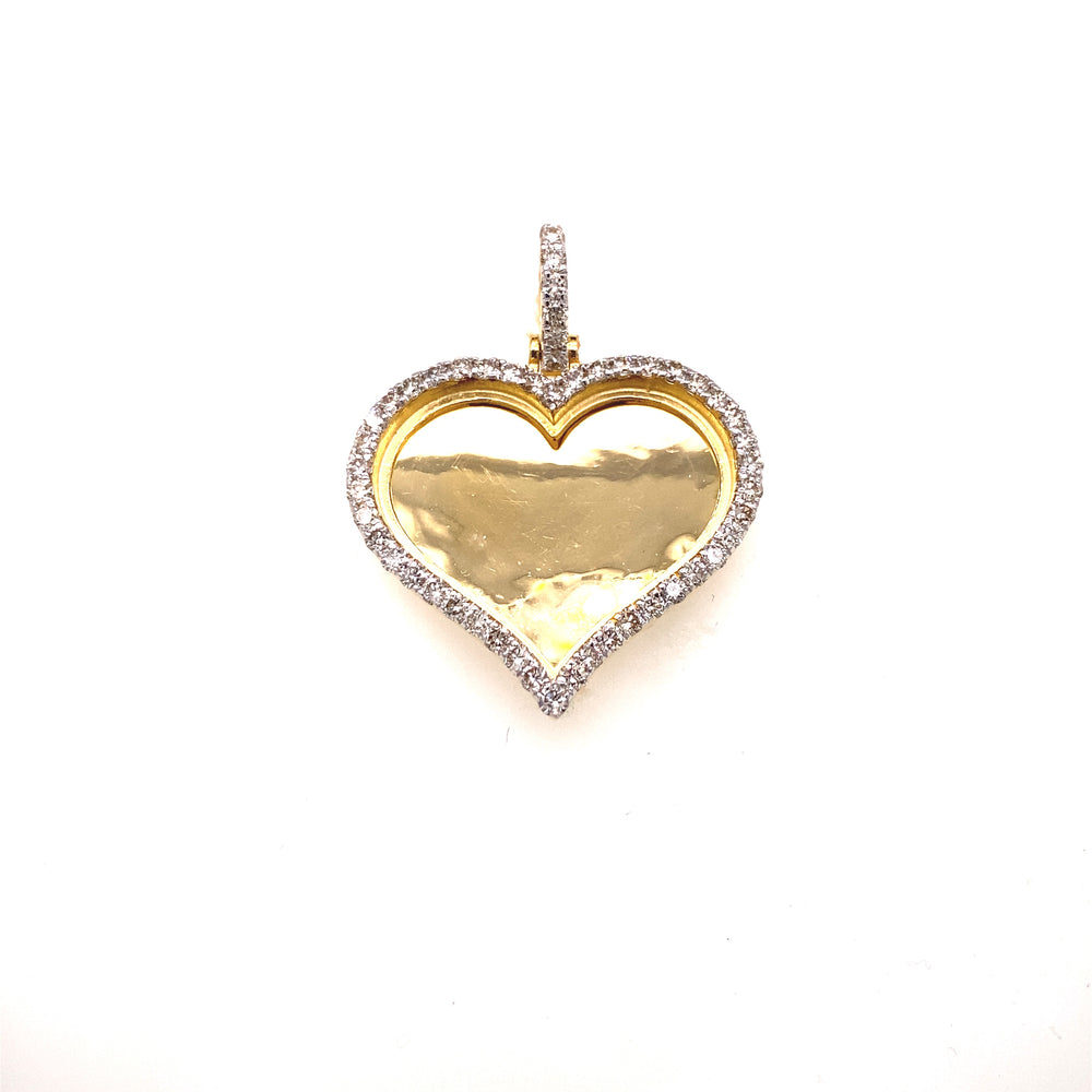 Diamond heart shaped photo pendant.