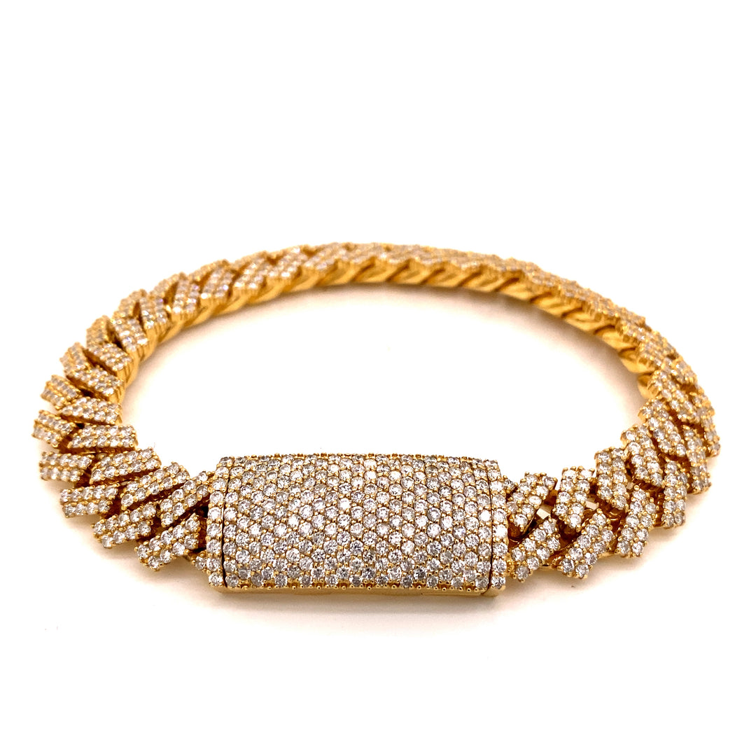 10K Gold Diamond Cuban Bracelet